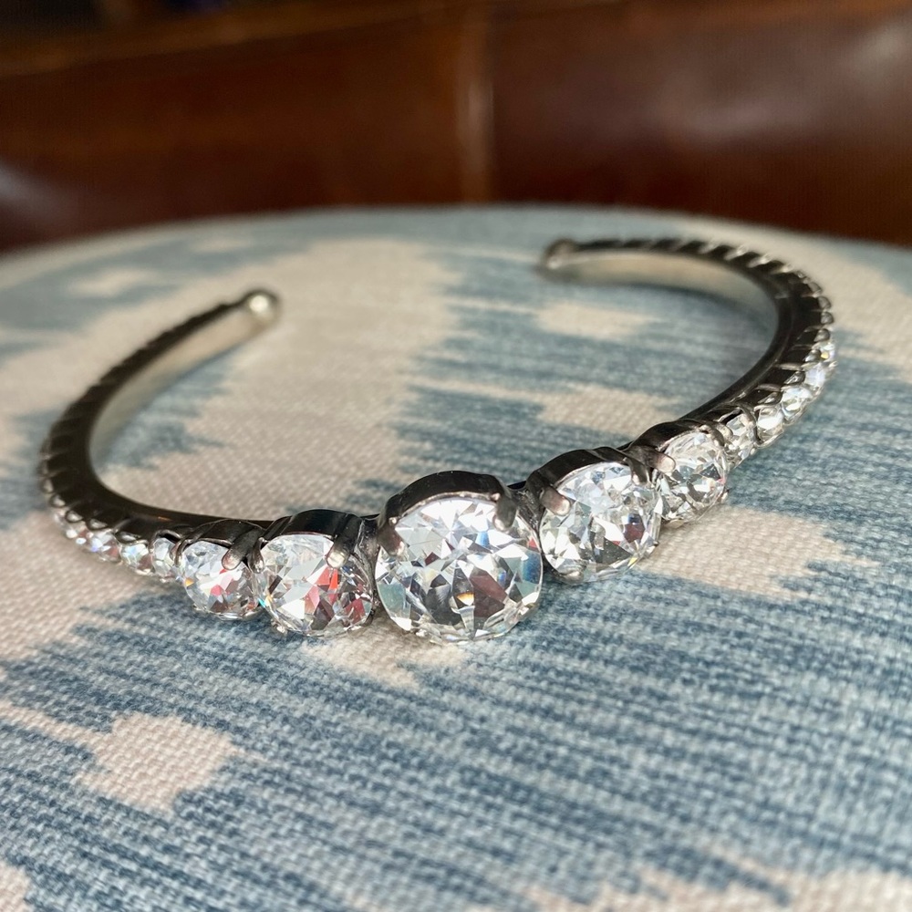 Sorrelli Dazzling Dotted Line Cuff Swarovski Crystal Bracelet Retails @ $188